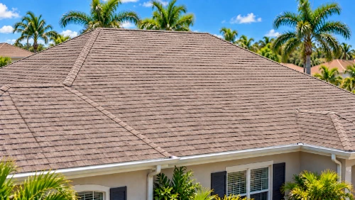 Clean asphalt shingle roof after soft washing in Palm Coast, FL