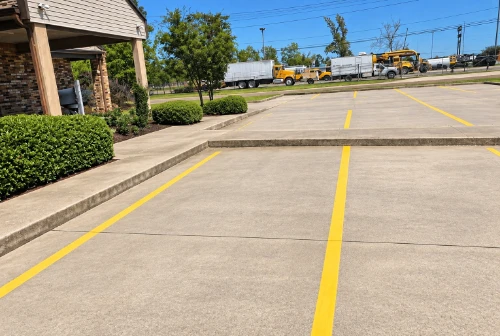 Clean commercial parking lot after pressure washing in Palm Coast, FL