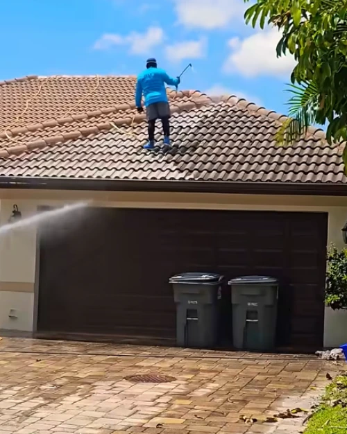 Residential roof soft washing in Palm Coast, FL